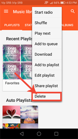 delete duplicate music files android via the music app