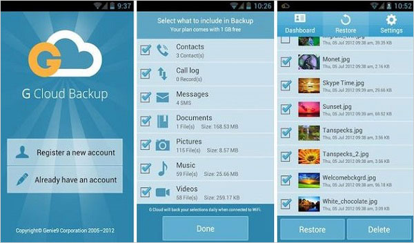 how to back up my music on my android with g cloud backup