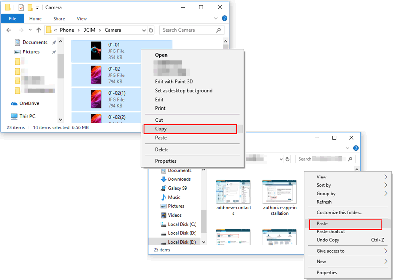 transfer media files from android to android by copying and pasting