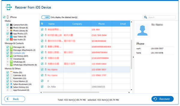 recover videos from iphone without backup via ios data recovery