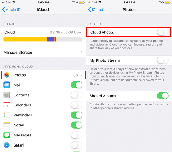 upload photos to icloud