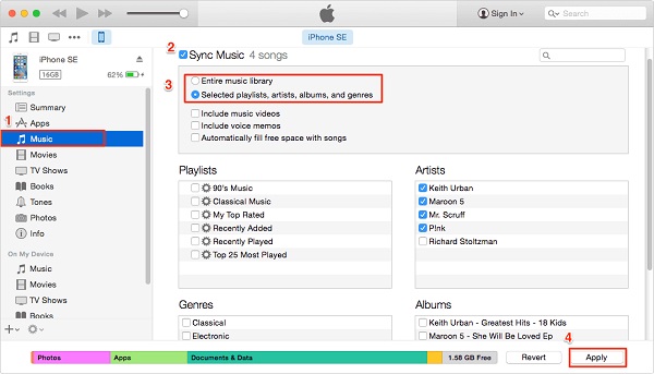 transfer music from iphone to computer via itunes