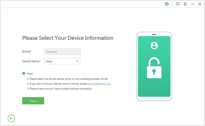 select your device info